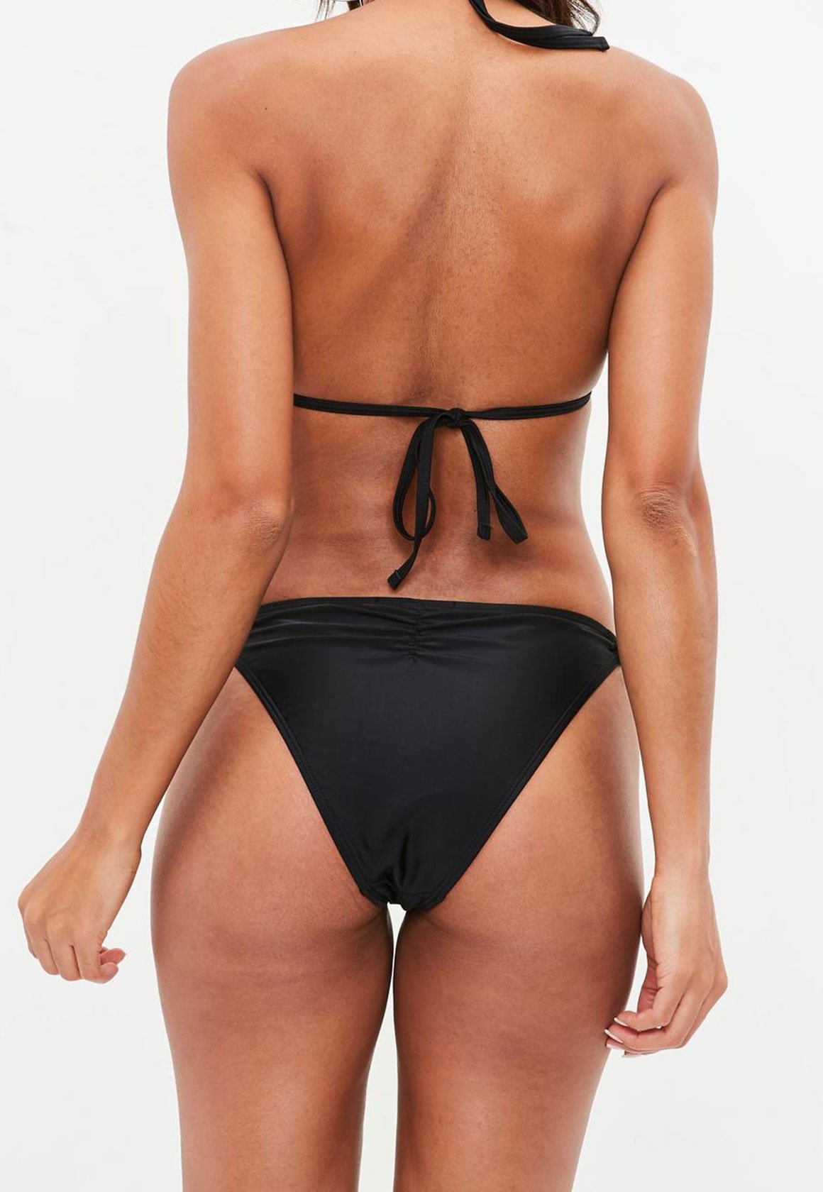 Black harness front triangle bikini