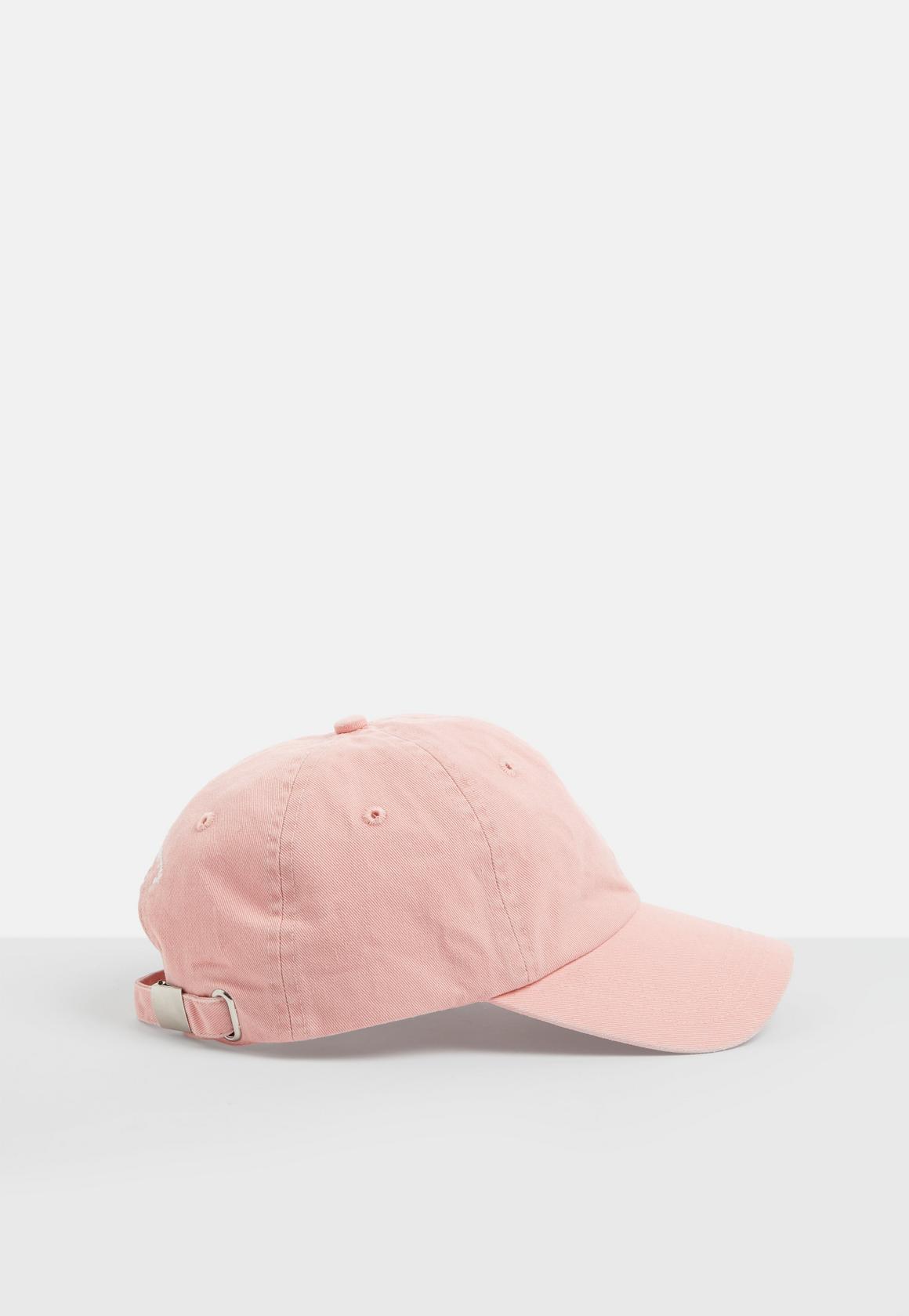 Pink slogan cap