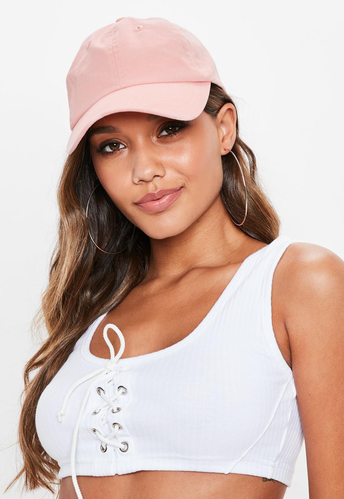 Pink slogan cap
